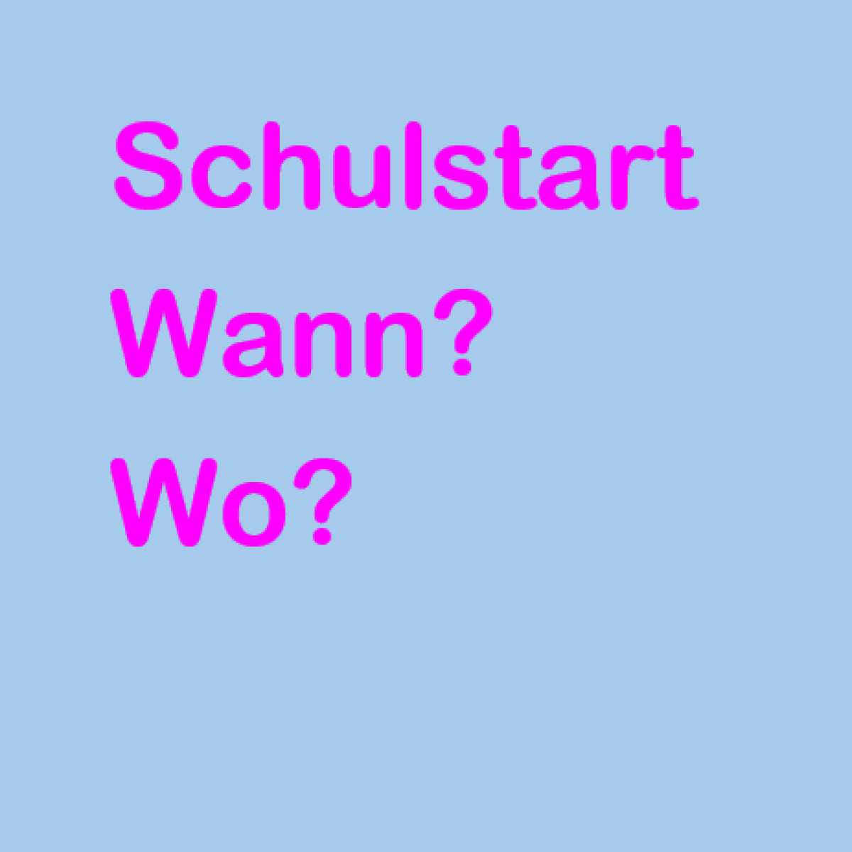 Schulstart